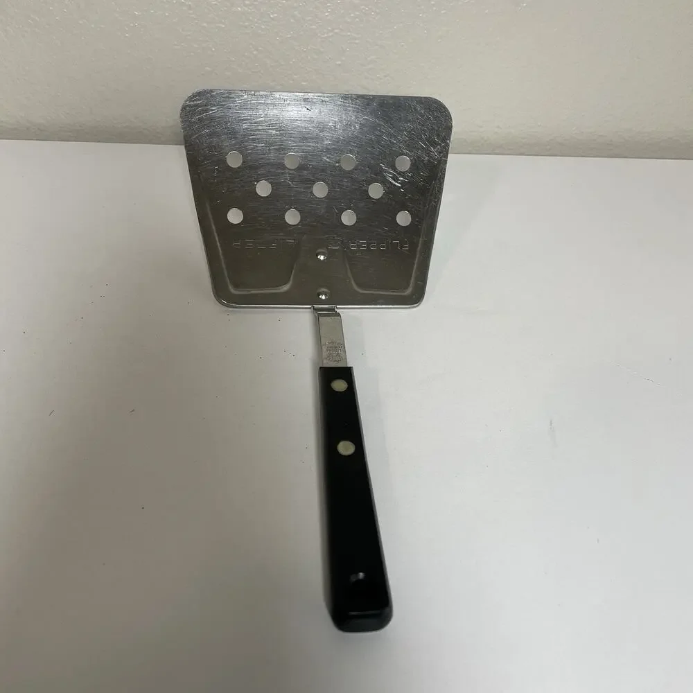 Vintage EKCO Forge Wide Flipper Turner Lifter Spatula Black Handle